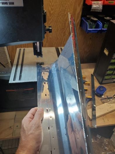 Aft bottom skin bandsaw cut