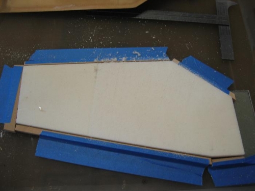 Foam Core with Sanding Guides Sticks  In Place