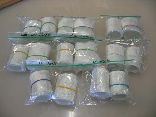 Individual tapes stored in baggies for later use