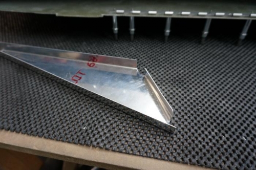 LH wing tip closeout rib trimmed to fit between wing tip attach hinges
