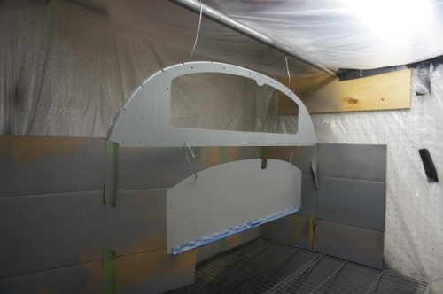 Painted forward baggage bulkhead and access door