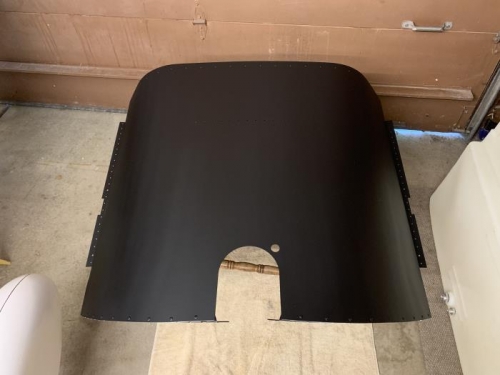 Finished flat black glare shield.