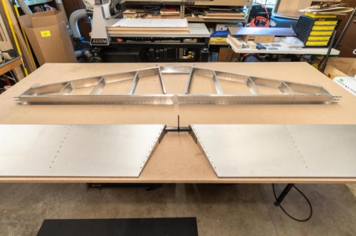Completed horizontal stabilizer frame.