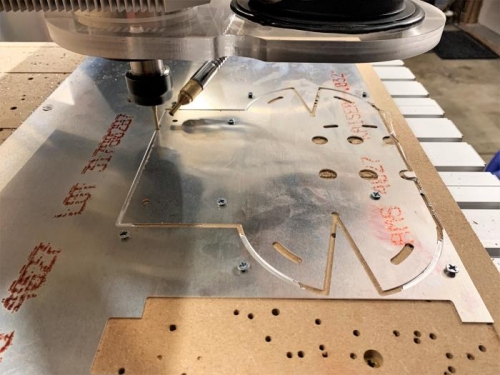 CNC cutting the flat piece from 0.032