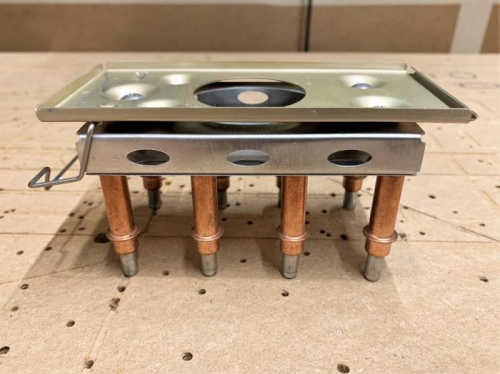 Deburred and folded Com Radio and Transponder mounting bracket with component mounting tray.