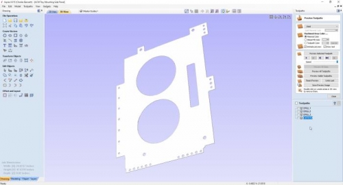 The 3D simulation for the ACM mounting tray side cutout.