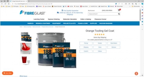The orange tooling gelcoat used from FiberGlast.com.