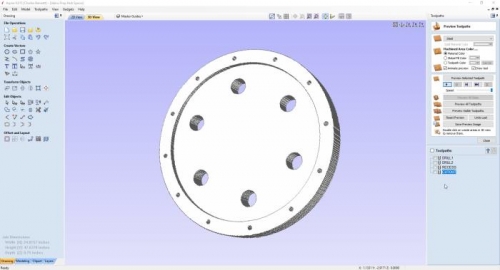 3D CNC final cut part simulation of the Jabiru prop hub spacer for fitting the cowling.
