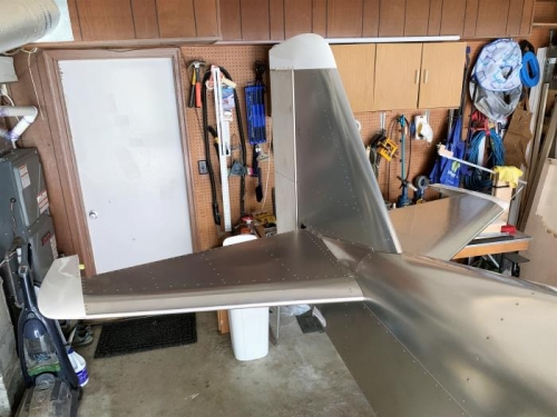 Final tail assembly, complete with fiberglass tips installed.