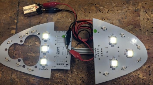 White lights with 9v battery.