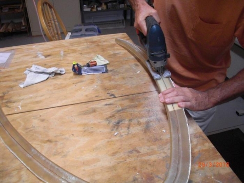 using sabre saw to cut frame