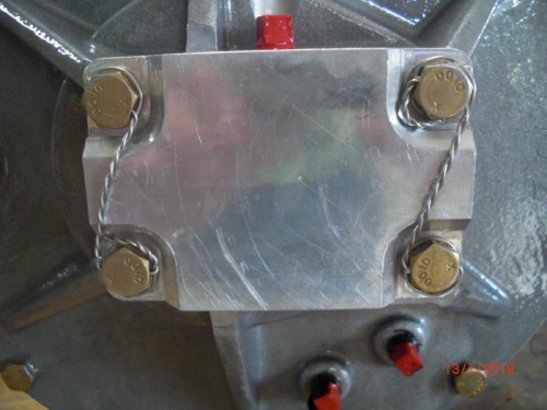safety wired oil pump cover