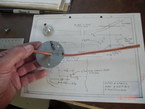 pitot tube soldered onto plate