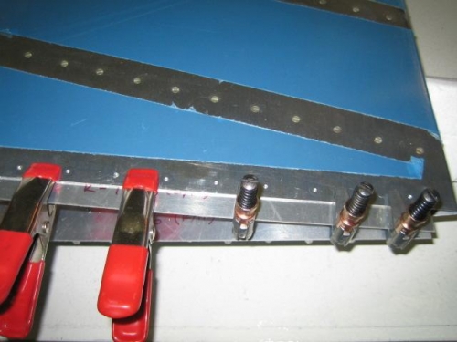Strips clamped in place