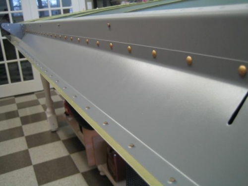 Rivets set in place