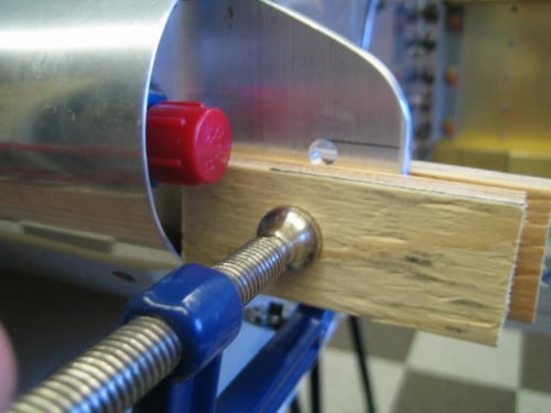 Guide blocks clamped in place