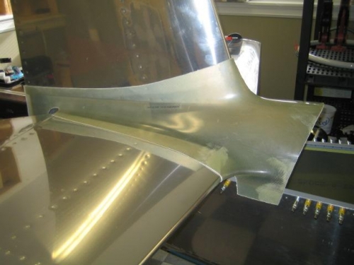 Trial fit of the empennage fairing