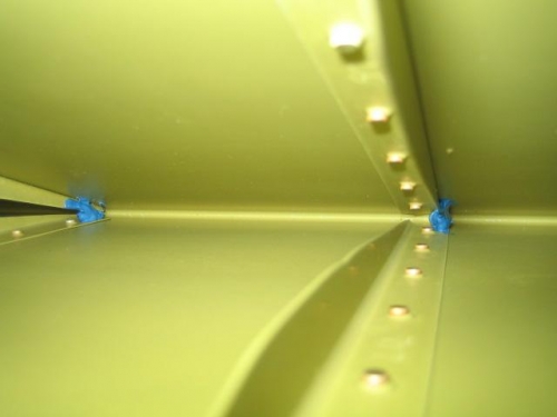 RTV applied to stiffeners