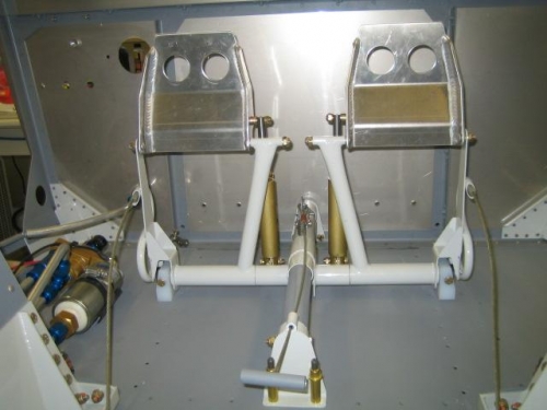 Rudder pedals in place