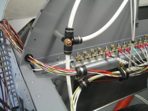 Sensor wires routed forward