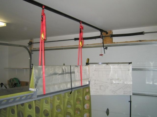 Aileron held in position with straps