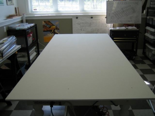Fresh coat of paint on the work table
