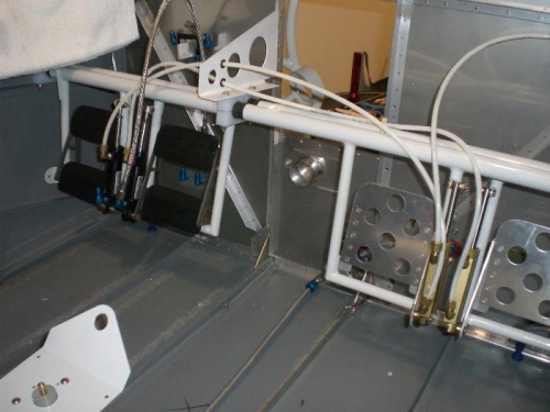 Rudder pedals in place