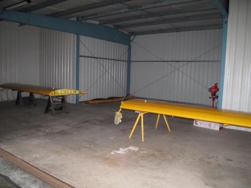Wings in hanger