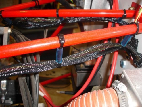 old way tie wraps and plastic tubing