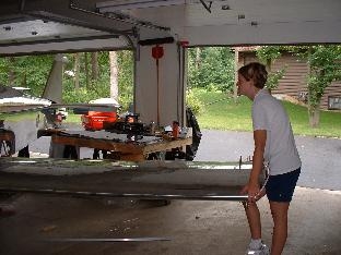 Michelle helping to align wing for pinning