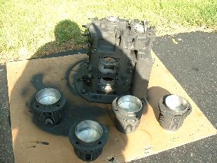 Cylinders & crancase after painting.