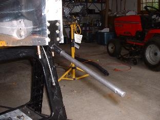 Tail wheel rod drilled