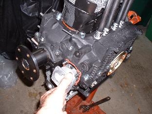 Oil pump assy being installed.