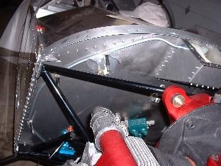 Fuel overflow line in place