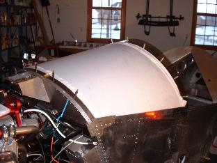 Windshield clecoed in place