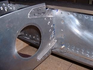 Inboard side of root rib at main spar