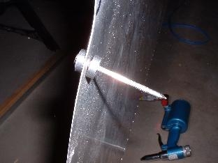 Dimpling tool in place