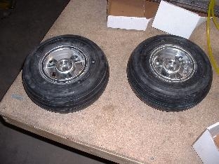 Tires mounted on wheels