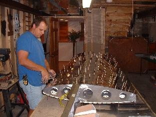 Scott applying clecos to right skin