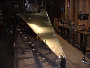 Lower skin clecoed to side panels