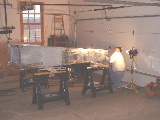 Working on tail wheel assy