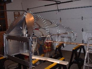 Aft fuselage with formers clecoed to skin