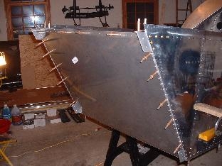 Firewall after drilling & clecoing