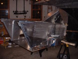 Forward fuselage partially assembled