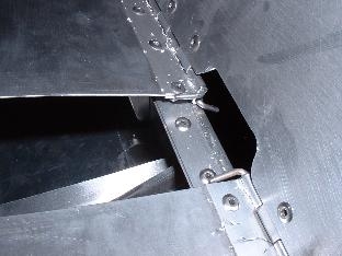 Close up of seat  bottom to back hinge