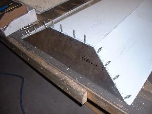 Glareshield clecoed to instrument panel