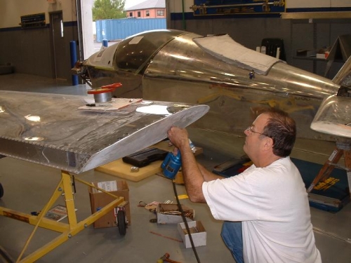 Ken riviting wing tip