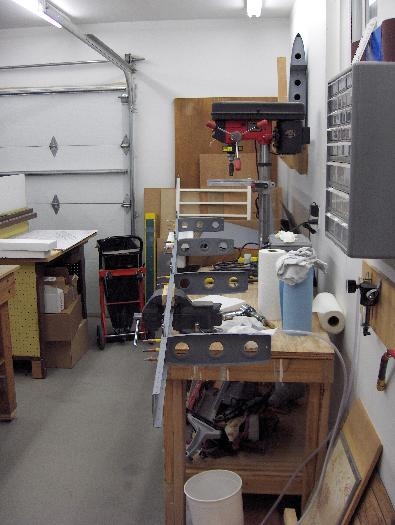 Overall view of the spar in the vise