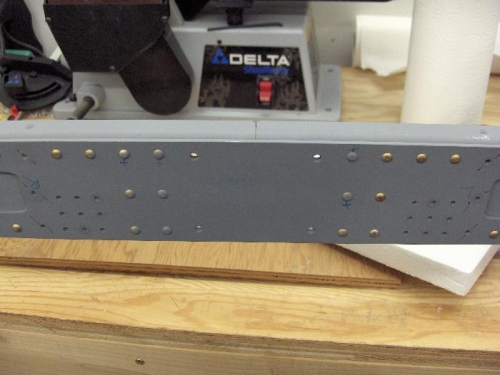 Spar center section after shaving and repriming