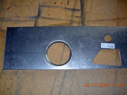 Laid out various hole for components on left end